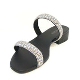 Mule Preto Duas Tiras Pedraria C 30114 0087 0002 Anacapri